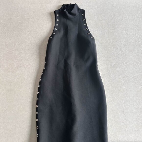 Cinq à Sept Ava Mock-Neck Crepe Grommet Dress ASO Isabelle Lightwood - Picture 6 of 11